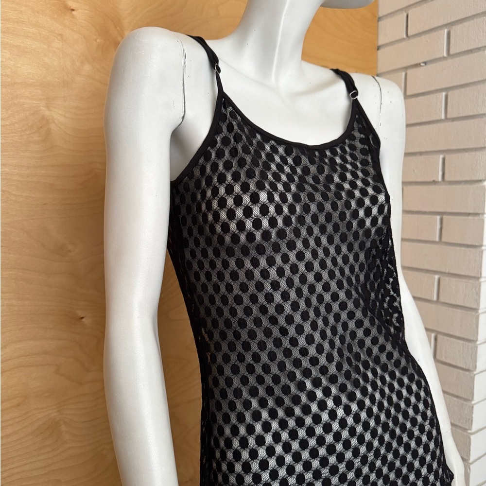 Black Mesh Sleeveless Top